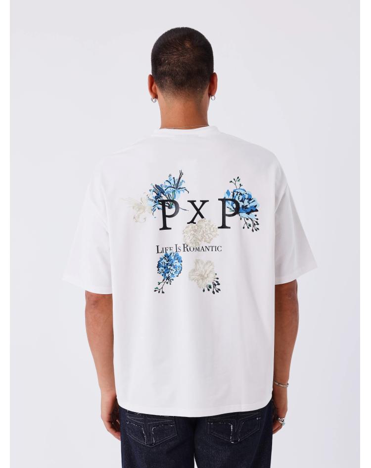 Projectxparis T-shirt flowers blanc 