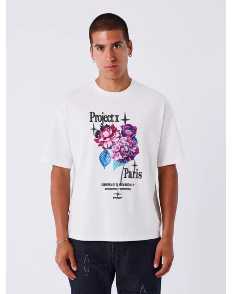 Projectxparis t-shirt flower power blanc