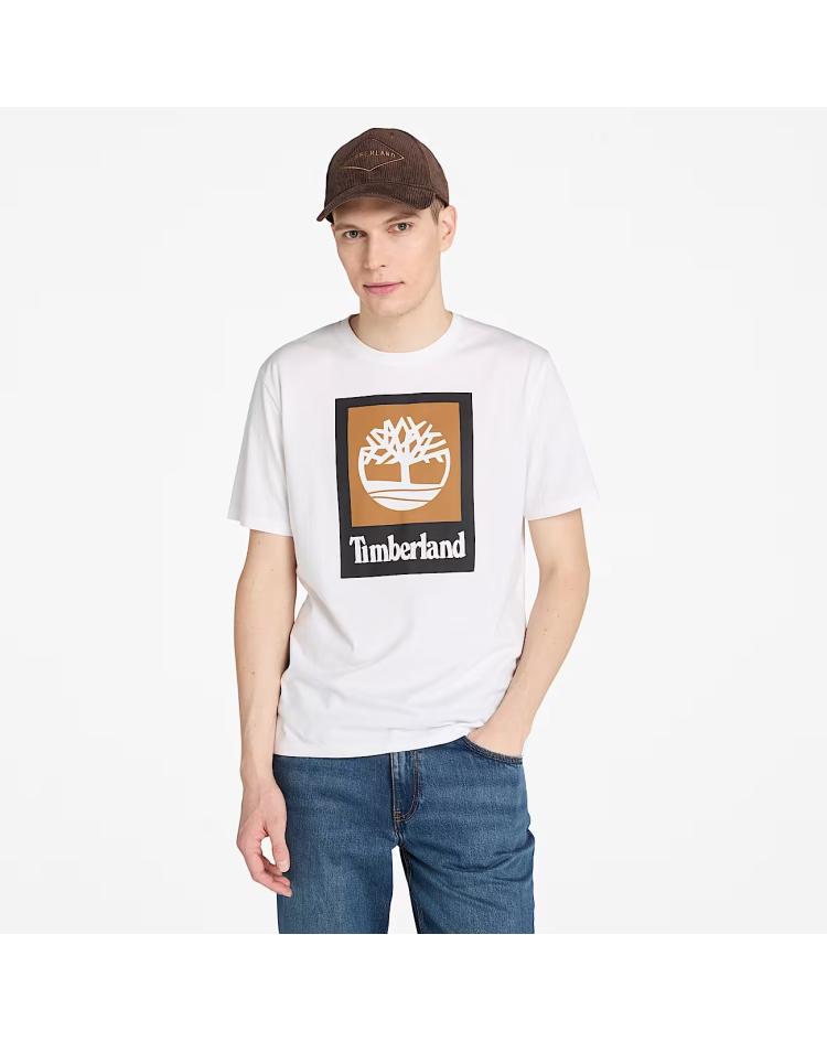 Timberland t-shirt stack logo white