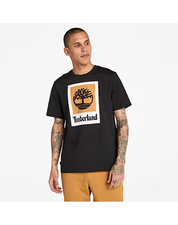 Timberland T-shirt stack logo black