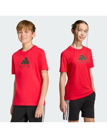 Adidas tee shirt camo rouge enfant