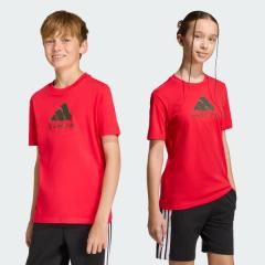 Adidas tee shirt camo rouge enfant