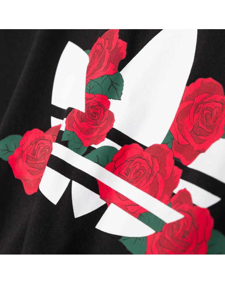 Adidas T-shirt noir série Trèfle Roses