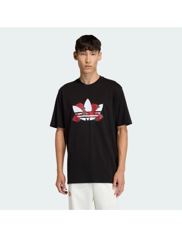 Adidas T-shirt noir série Trèfle Roses