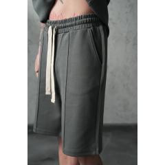 Ensemble T-shirt polo et short dark gris