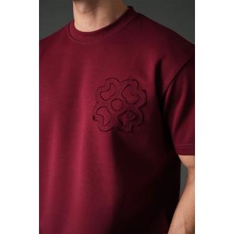 Ensemble T-shirt + pantalon broderie bordeaux