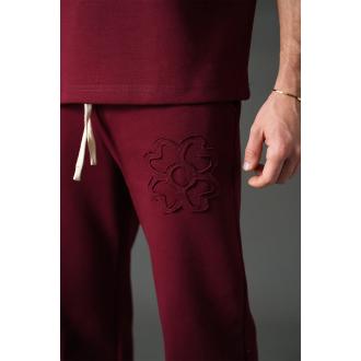 Ensemble T-shirt + pantalon broderie bordeaux
