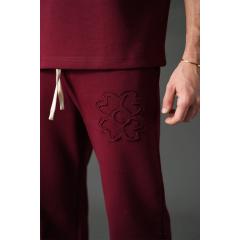 Ensemble T-shirt + pantalon broderie bordeaux