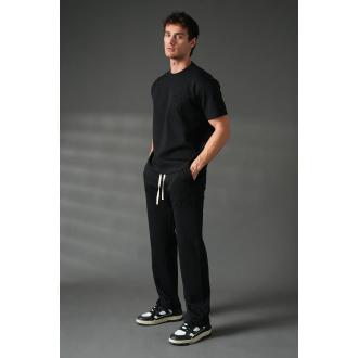 Ensemble T-shirt + pantalon broderie noir