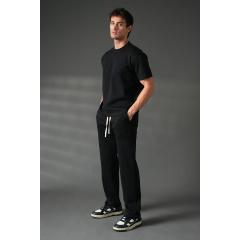 Ensemble T-shirt + pantalon broderie noir