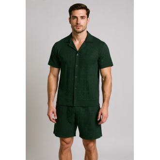 Ensemble Chemise Manches Courtes Et Short Jogging Ajouré vert