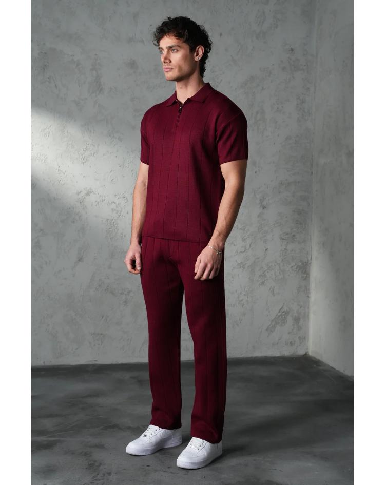 Ensemble tee-shirt et pantalon bordeaux