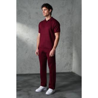Ensemble tee-shirt et pantalon bordeaux