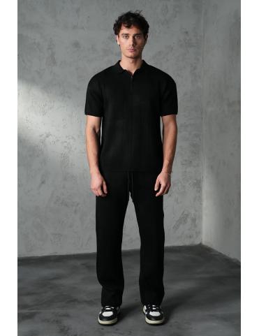 Ensemble shirt zippé et pantalon noir
