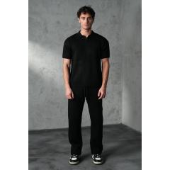 Ensemble shirt zippé et pantalon noir