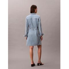 Calvin Klein Robe chemise en jean pur coton ceinturée
