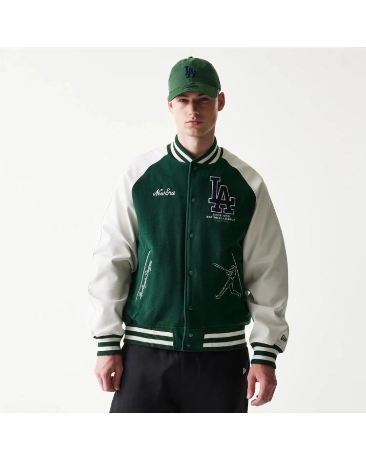 New Era Veste Varsity LA Dodgers MLB Vert foncé