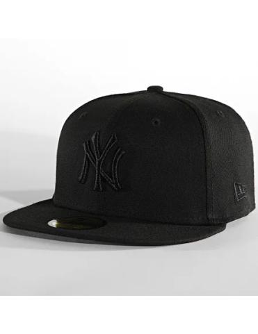 New Era Casquette Fitted Black On Black 59Fifty NY Yankees