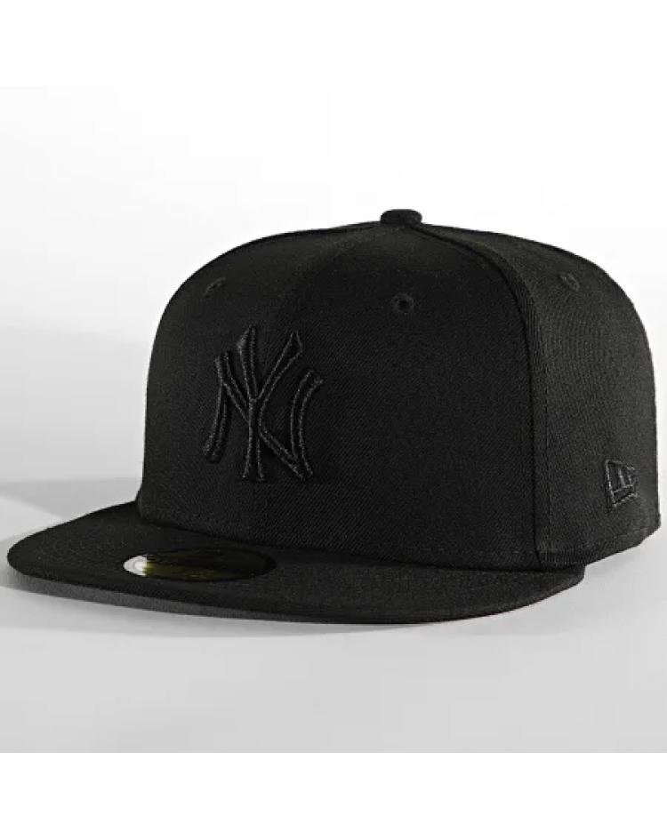 New Era Casquette Fitted Black On Black 59Fifty NY Yankees