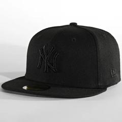 New Era Casquette Fitted Black On Black 59Fifty NY Yankees