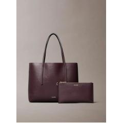 Calvin Klein Sac Cabas avec logo métallisé marron