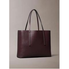 Calvin Klein Sac Cabas avec logo métallisé marron