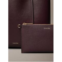 Calvin Klein Sac Cabas avec logo métallisé marron
