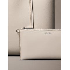 Calvin Klein Sac Cabas avec logo métallisé beige