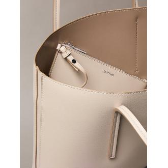 Calvin Klein Sac Cabas avec logo métallisé beige