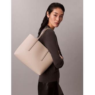 Calvin Klein Sac Cabas avec logo métallisé beige