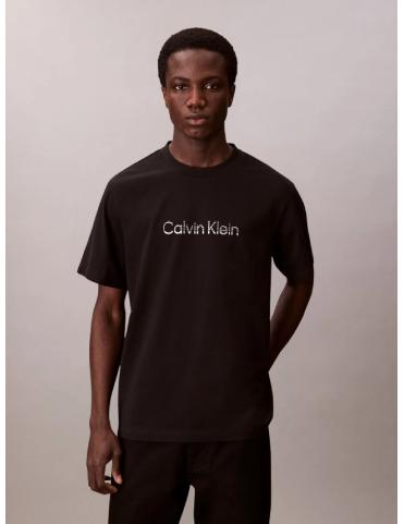 Calvin Klein T-shirt à col rond avec logo dégradé noir