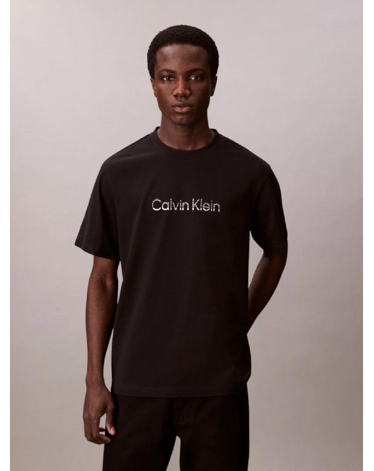 Calvin Klein T-shirt à col rond avec logo dégradé noir
